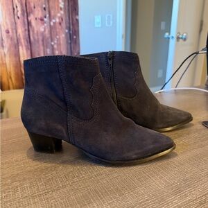 Seychelles Navy Suede Westerm Ankle Booties